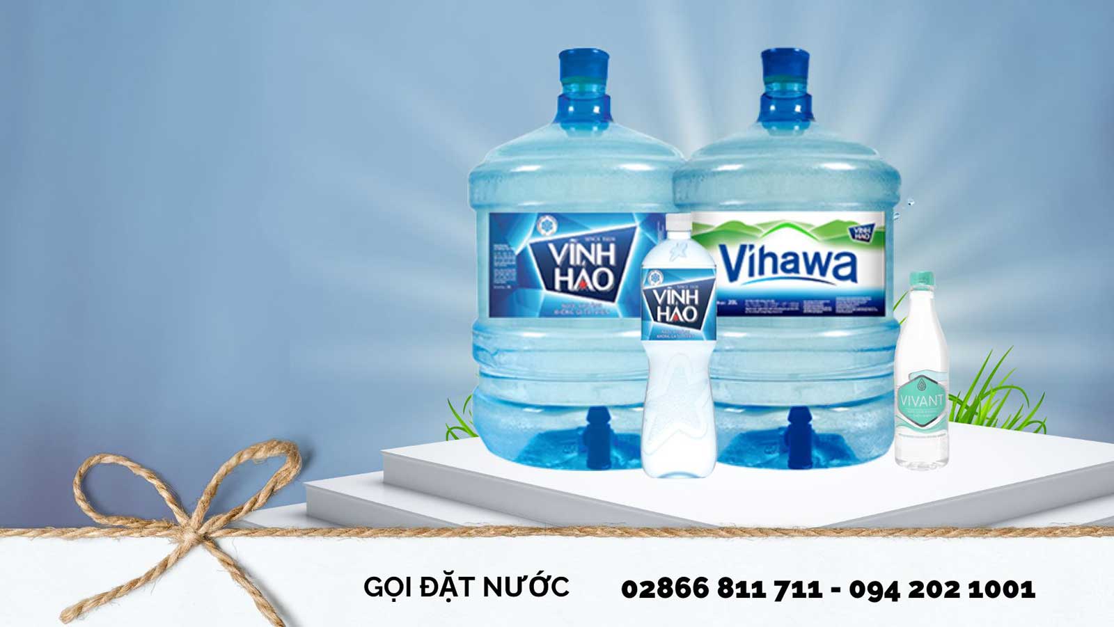 Bình nước khoáng Vĩnh Hảo 20L và nước tinh khiết Vihawa có vòi, bình úp